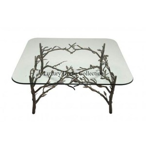 Table d'appoint et d'appoint personnalisées en gros cadre de conception de branche d'arbre de couleur or design poli brillant fait à la main avec dessus en marbre - Product Image 3