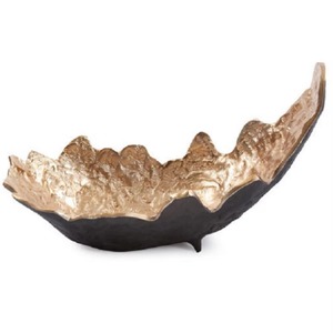 Plateaux de service et plateau de service pour hôtel et mariage Tendance de l'industrie Design martelé avec poignée en feuille de couleur or - Product Image 4