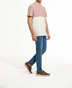 เสื้อยืดคอกลมแขนสั้นสองสีแบบสวมหัวสำหรับทุกเพศเสื้อแฟชั่นแบบมีสไตล์ - Product Image 6