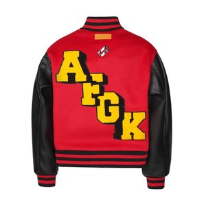 Chaqueta personalizada de equipo universitario para hombre, chaqueta de béisbol con manga de cuero bordado - Product Image 2