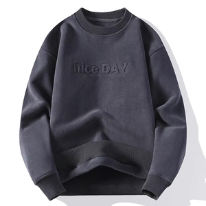 เสื้อสเวตเตอร์คอกลมทรงหลวมมีฮู้ดสำหรับฤดูใบไม้ร่วงเสื้อสเวตเตอร์ลำลองแบบสวมออกแบบโลโก้ได้ตามต้องการ2025 - Product Image 4