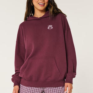 Top des tendances fabricant d'usine personnalisé de haute qualité poids lourd surdimensionné femmes broderie 100% coton polaire à capuche pour les femmes - Product Image 1