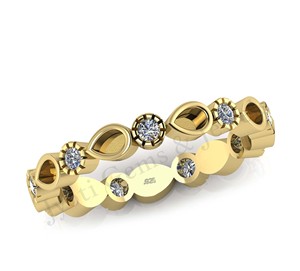 Anillo de boda de Plata de Ley 925 de alta calidad para mujer, banda de media eternidad, recuerdo de resina, hallazgos de joyería chapados - Product Image 1