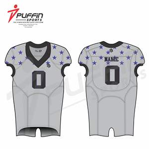 Maillot de football américain pour homme adulte PUFFIN SPORTS, personnalisable avec le nom de l'équipe, antibactérien, anti-UV, respirant, séchage rapide, 100% polyester - Product Image 5