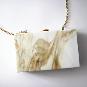 Transparent Resin Clutch with Gold Chain Elegant Box <b>Bag</b> - Product Image 1