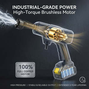 Nettoyeur haute pression <span class=keywords><strong>sans</strong></span> <span class=keywords><strong>fil</strong></span> 6-en-1 avec buse, machine de lavage de voiture à batterie, nettoyeur <span class=keywords><strong>sans</strong></span> <span class=keywords><strong>fil</strong></span>, étui OEM personnalisé, rechargeable - Product Image 2