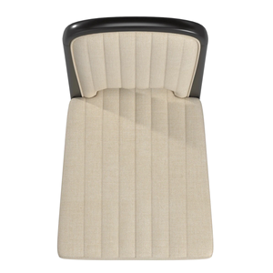 Silla de Comedor Moderna Minimalista Tapizada en Tela con Estructura de Madera Oscura y Costuras Verticales |   Asiento de Comedor Contemporáneo y Cómodo - Product Image 5