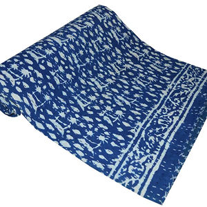Cubrecama Kantha 100% Algodón, Estampado en Bloques, Teñido a Mano, Hecho a Mano, para Uso Doméstico, Suministro Directo de Fábrica - Product Image 1