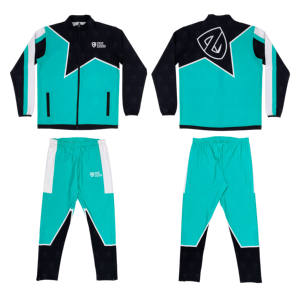 ชุดวอร์มกันลมแบบสั่งทำขายดี ชุดออกกำลังกายผู้ชายแบบซิปสองชิ้น ผ้าไนลอนกันน้ำสำหรับกิจกรรมกลางแจ้ง ชุดสำหรับเด็กผู้ชาย - Product Image 1