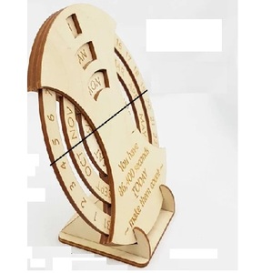 Bán buôn tùy chỉnh Laser khắc bàn vĩnh viễn lịch tròn ngày tháng năm vĩnh cửu lịch bằng gỗ để trang trí - Product Image 2