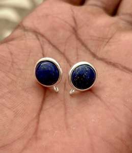 Boucle d'oreille Lapis Lazuli en argent sterling 925, belle boucle d'oreille pour femme. - Product Image 5