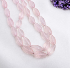 Quartz rose facetté, gouttes de 16 pouces, 1 brin, naturel, pour la fabrication de bijoux fins, pierre précieuse - Product Image 6