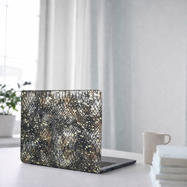 Exotic Snake Skin Pattern PU Leather Protective Hard Shell Laptop Case for MacBook Air & Pro 13.6/15.3/14/16 Inch Luxury