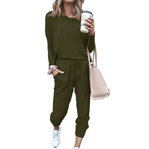 Ensemble de survêtement en velours pour femmes, velours côtelé, 2 pièces, vêtements de sport, polaire d'hiver, survêtement personnalisé, motif uni, forte demande - Product Image 5