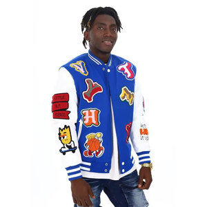 Patchs en chenille brodés multicolores personnalisés Vestes d'université Veste universitaire de baseball colorée Letterman - Product Image 2