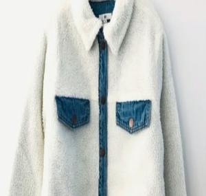 Blouson matelassé réversible en jean vintage surdimensionné pour femme, délavé à l'acide, rembourré en coton, fini hiver - Product Image 4