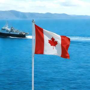 Ensemble de drapeaux américains et canadiens 12x18 pouces, brodés, en polyester imperméable, résistants, avec 2 œillets en laiton - Product Image 1