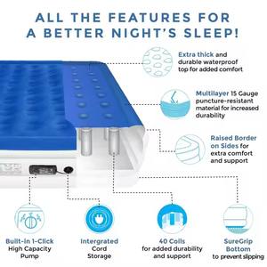 모던 킹사이즈 실내 공기 주입식 침대 매트리스 세트 (내장 펌프, 신제품, 접이식 침실 가구, 가정 및 야외용) - Product Image 6