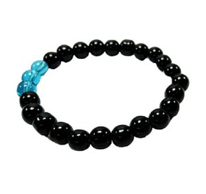 Bracelet en cristal Obsidienne noire et obsidienne aqua Perles rondes Bracelet 8mm Pierre précieuse Mode Cadeau pour homme et femme Énergie - Product Image 2