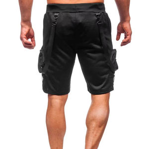 Pantalones cortos cargo Techwear para hombre 100% algodón al por mayor pantalones cortos de trabajo al aire libre de talla grande con cierre de cordón estampado sólido OEM - Product Image 3