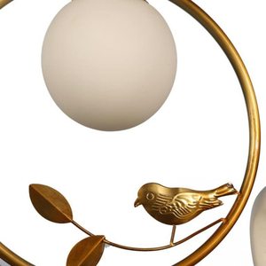 Chandelier Pendant Ceiling <b>Lamp</b> Round Shape with <b>Bird</b> - Product Image 2
