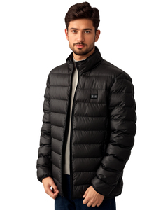 แจ็กเก็ตขนเป็ดสำหรับผู้ชาย, สินค้ามาใหม่เสื้อแจ็คเก็ตขนเป็ดมีฮู้ดสไตล์ลำลองฤดูหนาวกันลมย้อมสีเรียบ - Product Image 2