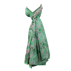 Bufanda de Seda Pura India de Lujo, 76 x 38 Pulgadas, con Estampado Floral Colorido, Bufanda Larga para el Cuello - Product Image 1