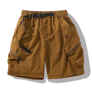 Pantalones cortos Cargo de moda de verano para hombre logotipo personalizado cremallera multibolsillo cintura elástica antiarrugas 100% poliéster estampado - Product Image 1