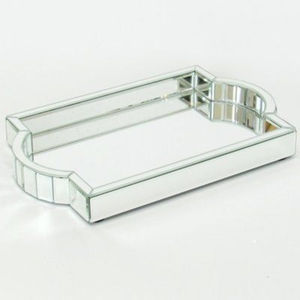 Plateau miroir carré de qualité supérieure en acier inoxydable argenté, plateau de rangement décoratif avec poignées, plateau de table moderne en miroir pour la maison - Product Image 2