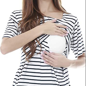 Ensemble de 3 pièces pour femme, hauts d'<span class=keywords><strong>allaitement</strong></span> de maternité, t-shirt d'<span class=keywords><strong>allaitement</strong></span> à manches courtes - Product Image 1