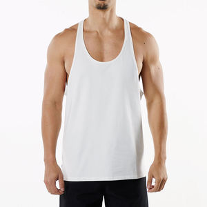 Débardeur de musculation en coton pour homme, respirant, sans manches, tricoté, avec fente latérale, style sport, grande taille - Product Image 2