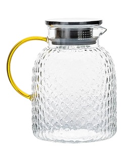 Modern Glass Water Pitcher jug Serving Jug with Handle Decorative Flower Jug Vase Rustic Farmhouse Pitcher <b>Large</b> Capacity - Product Image 2