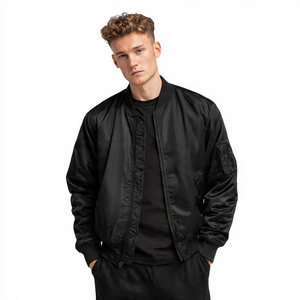 Blouson Bomber d'Hiver pour Hommes en Satin, Veste Varsity en Satin, Vêtements d'Extérieur pour Hommes, Blousons Bomber en Satin d'Hiver pour Hommes - Product Image 4