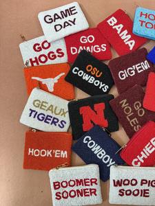 Wholesale Fashion Handmade Embroidery Cotton Beaded Coin Purses Zipper Closure Customizable Seed <b>Bead</b> Design Letterpress Printed - Product Image 2