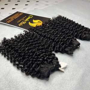 Extensions de cheveux humains Eurosian bouclés noirs de meilleure qualité, Cheveux humains vietnamiens, Cheveux vierges bruts | Prix directement à l'usine - Product Image 3