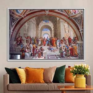 Obra de arte impresa en lienzo con reproducción de pinturas al óleo famosas, 1P: Enmarcado en blanco - Product Image 1