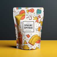 Sachet refermable personnalisé imprimé, réutilisable pour bonbons, biscuits, snacks, emballage alimentaire, pochette verticale