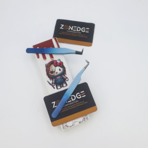 Nouvelles couleurs Extensions de cils pince à épiler 90 degrés et botte en acier inoxydable pince à épiler diamantée conception d'emballage personnalisé - Product Image 3