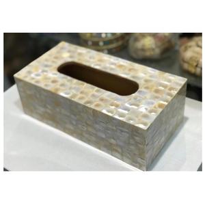 Fournisseur indien Élégant distributeur de serviettes en bois incrusté de nacre pour les réglages de table modernes de l'exportateur indien - Product Image 1