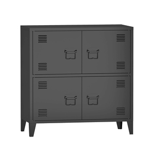 Mueble Auxiliar de Acero para Bar en Casa, Antracita, Estilo <span class=keywords><strong>Vintage</strong></span>, Armario de Almacenamiento, Oficina, Metal Negro, Diseño Industrial Moderno, Archivador - Product Image 1