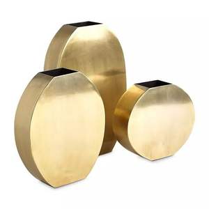 Elegant Metal Vase Ideal For Displaying Fresh Flowers Dried Arrangements Or Standalone Decor On <b>Tables</b> <b>Shelves</b> Consoles - Product Image 2