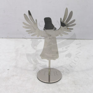 Ornements décoratifs de table de noël étoile de fer avec base ronde couleur rose pour la décoration intérieure personnalisée à la main - Product Image 6