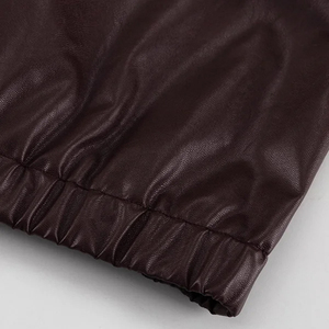 Veste de moto pour femme sur mesure OEM, qualité supérieure, cuir véritable et satin, coupe-vent, respirante, col montant, nouveau design tendance - Product Image 5