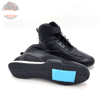 Style personnalisé fait couleur unie adultes moto en cuir baskets nouveau style toutes tailles prix raisonnables moto en cuir baskets