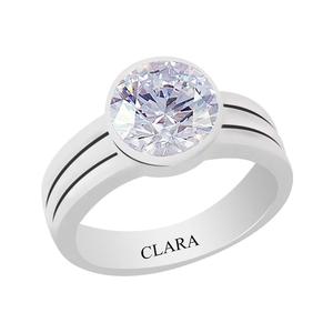 Certified DGTL 3.9cts/4.25ratti Stunning Silver Zircon Engagement <b>Ring</b> Fine Fashionable Lovers Pattern <b>Couple</b> <b>Ring</b> - Product Image 1
