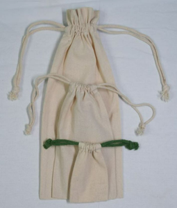 Sacs à cordon personnalisés en coton biologique recyclable, imprimés en sérigraphie, pour cadeaux, artisanat, bijoux, avec double cordon en coton - Product Image 1