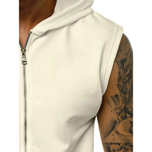 Camiseta sin mangas con capucha para hombre, Camiseta de algodón sin mangas, Sudadera con capucha para entrenamiento, gimnasio, sudaderas con capucha atléticas de ajuste muscular, jersey para hombre - Product Image 4
