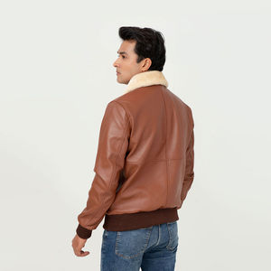 Chaqueta de cuero sintético con forro de lana para hombre, de la nueva temporada de invierno, con logotipo bordado personalizado del fabricante pakistaní, estilo High Street. - Product Image 5