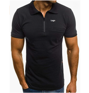 Polo à manches courtes pour hommes, fermeture éclair, décontracté, coupe Slim, Polo de Golf, Tops décontractés, col en V, été - Product Image 1