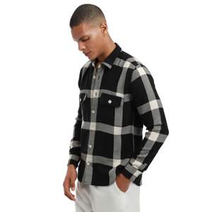 เสื้อเชิ้ตลายตามขนแปรงผ้าฝ้ายสำหรับผู้ชายดีไซน์เรียบง่ายแขนยาวแบบคลาสสิกเหมาะสำหรับใส่ไปสำนักงานหรือออกนอกบ้านแบบลำลอง - Product Image 4